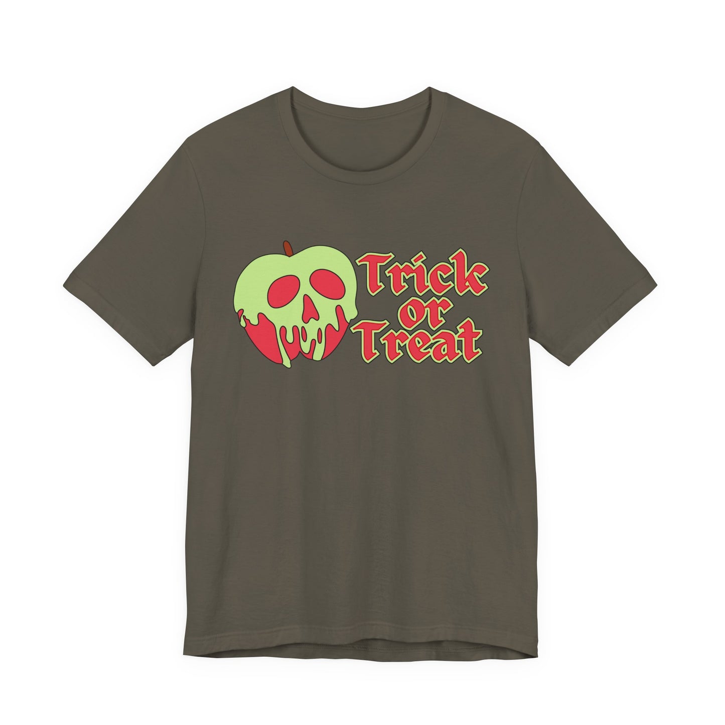 "Trick or Treat" Tee | Halloween Themed Apple Skull Graphic T-Shirt