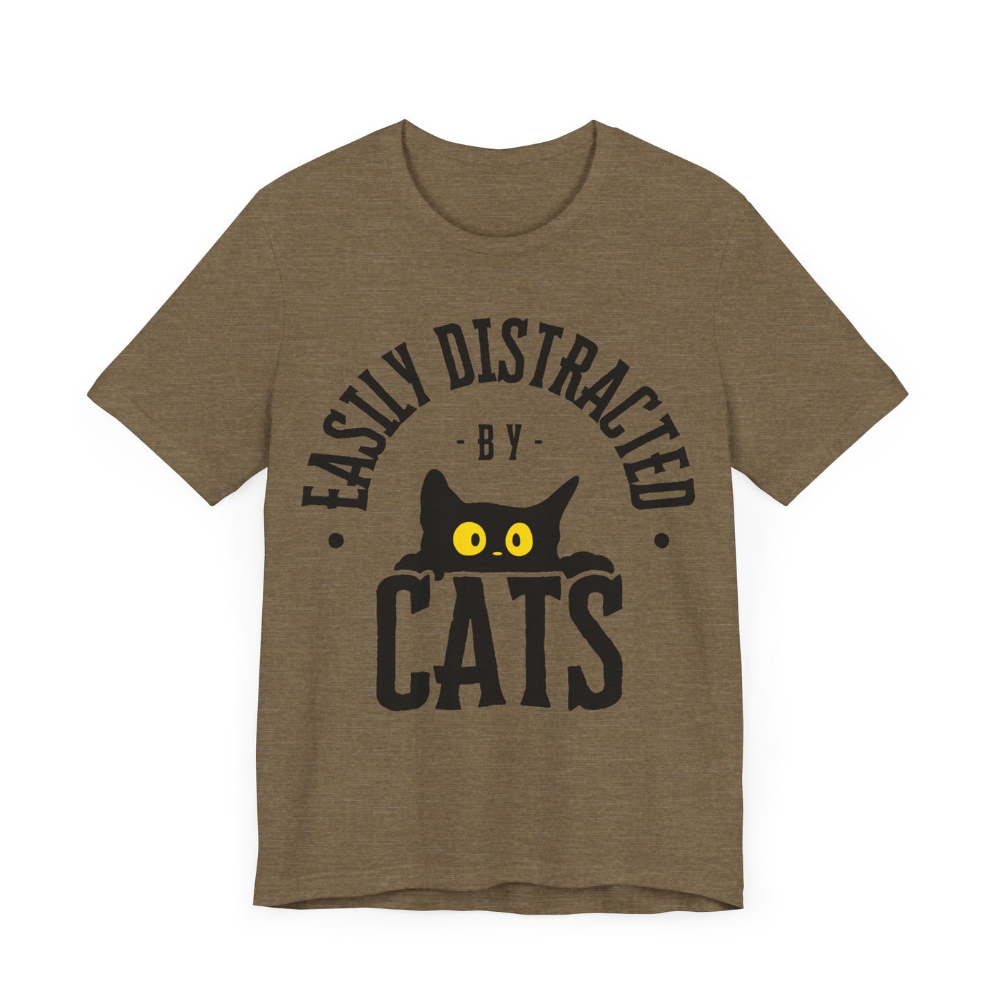 Easily Distracted by Cats Tee | Funny Animal Graphic T-Shirt