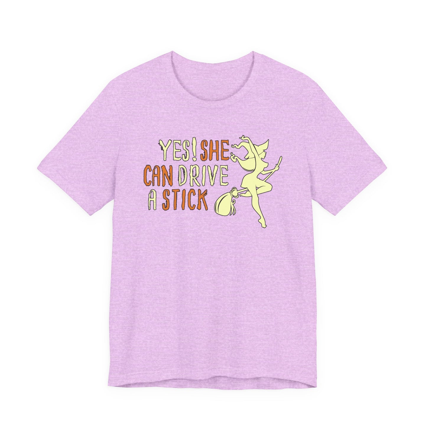 "Yes! She Can Drive A Stick" Tee | Hilarious Halloween Themed Graphic T-Shirt