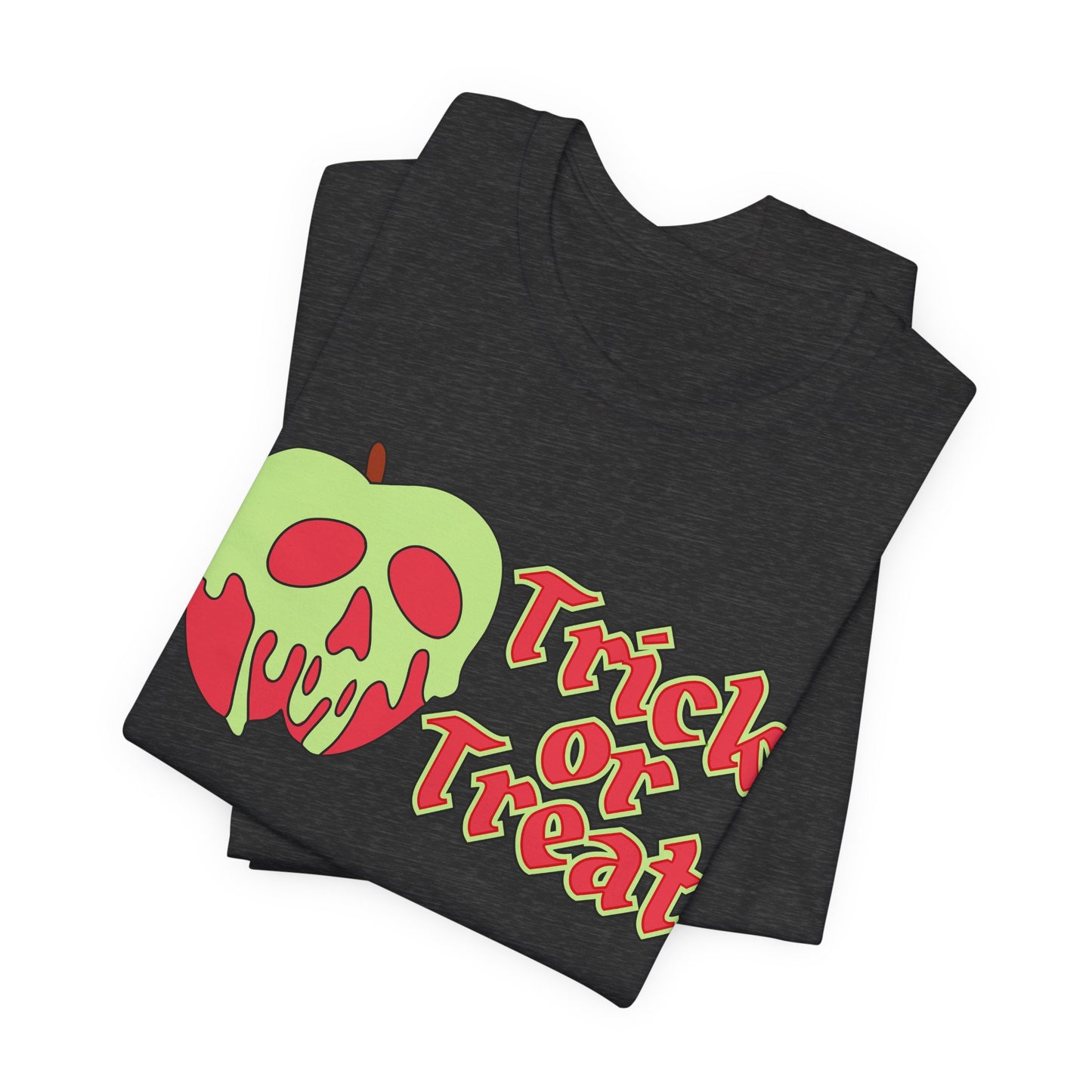 "Trick or Treat" Tee | Halloween Themed Apple Skull Graphic T-Shirt