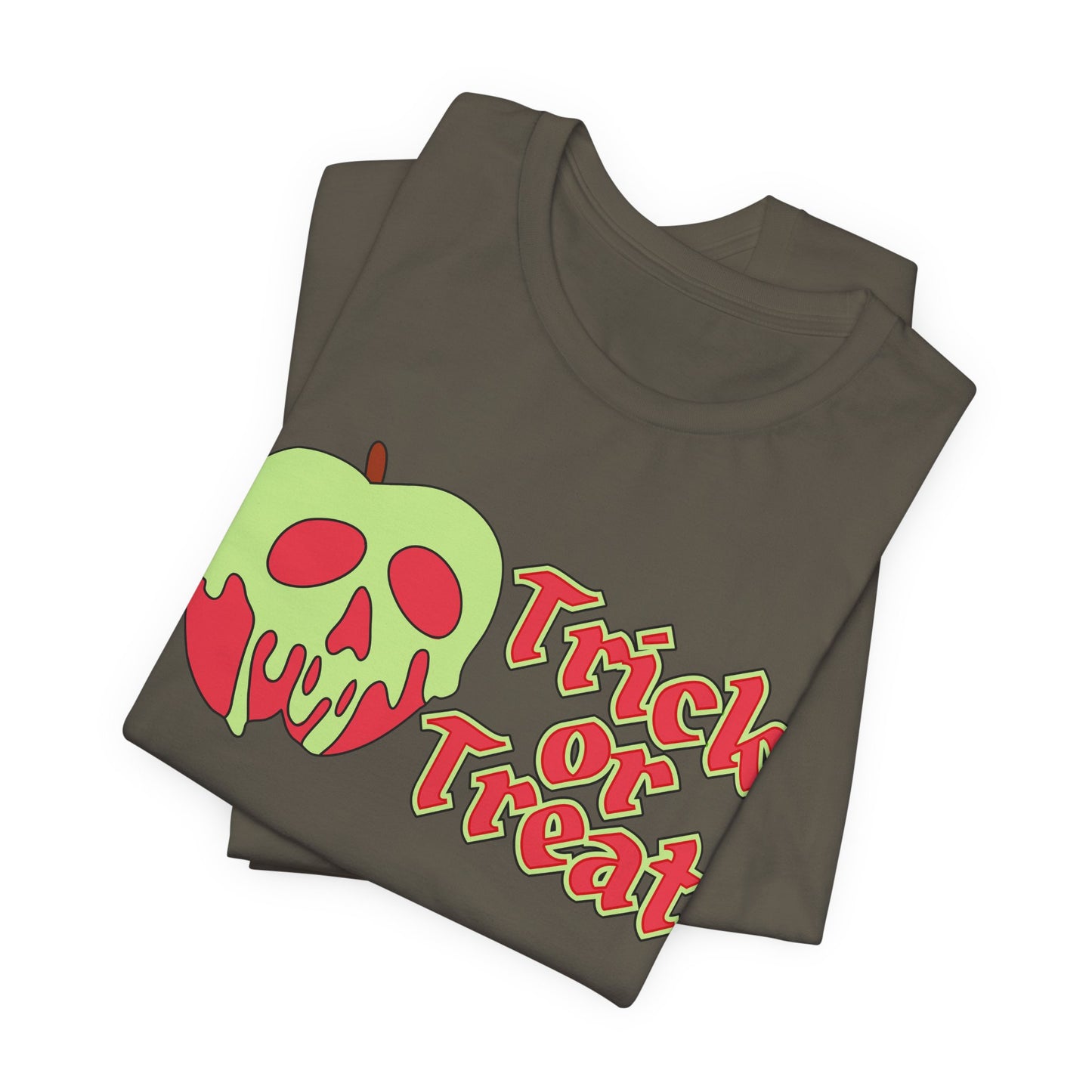 "Trick or Treat" Tee | Halloween Themed Apple Skull Graphic T-Shirt