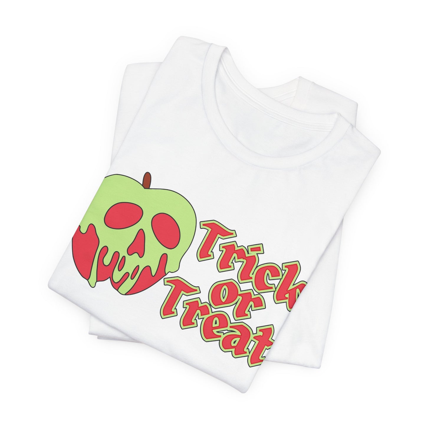 "Trick or Treat" Tee | Halloween Themed Apple Skull Graphic T-Shirt