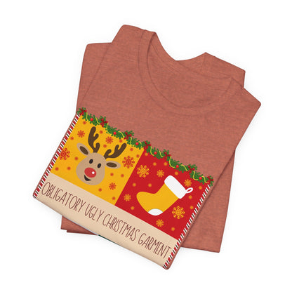 Obligatory Ugly Christmas Garment Tee | Ugly Holiday Graphic T-Shirt