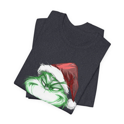Resting Grinch Face Tee | Witty Christmas Graphic T-Shirt
