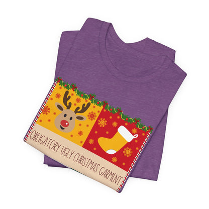 Obligatory Ugly Christmas Garment Tee | Ugly Holiday Graphic T-Shirt
