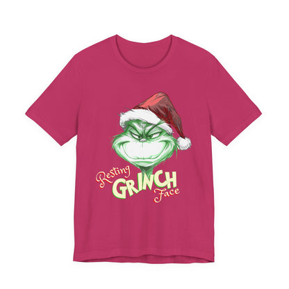 Resting Grinch Face Tee | Witty Christmas Graphic T-Shirt