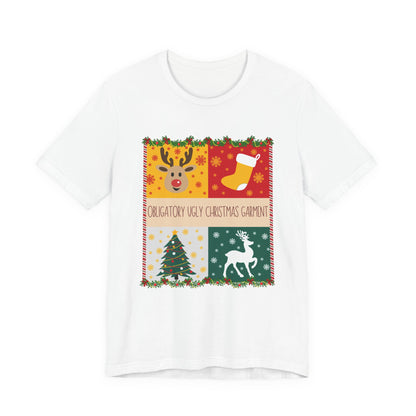 Obligatory Ugly Christmas Garment Tee | Ugly Holiday Graphic T-Shirt