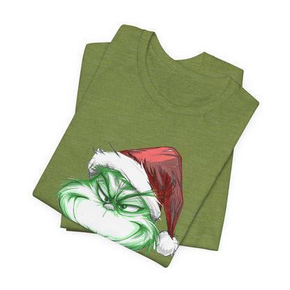Resting Grinch Face Tee | Witty Christmas Graphic T-Shirt