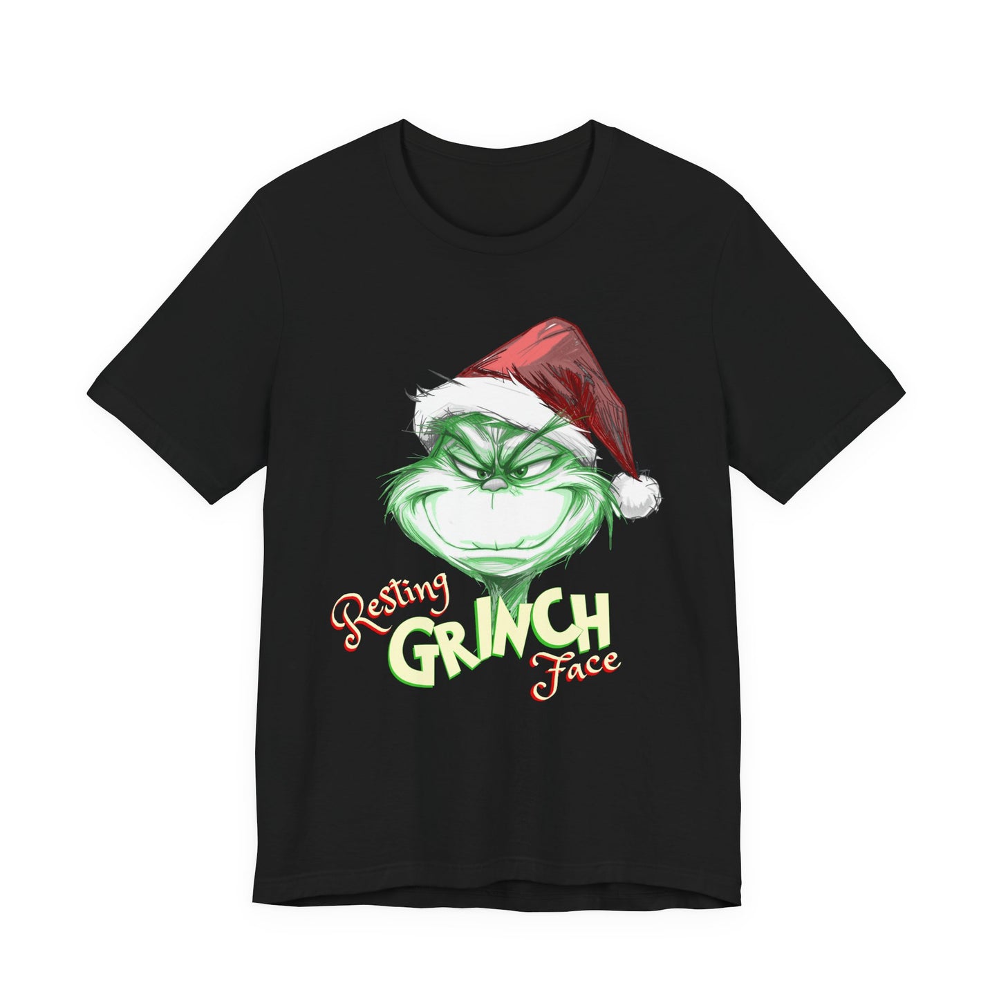 Resting Grinch Face Tee | Witty Christmas Graphic T-Shirt
