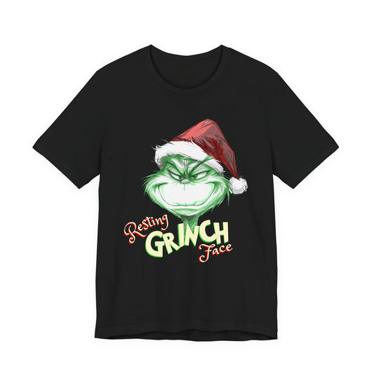 Resting Grinch Face Tee | Witty Christmas Graphic T-Shirt