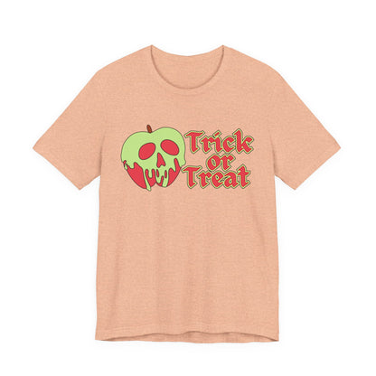 "Trick or Treat" Tee | Halloween Themed Apple Skull Graphic T-Shirt