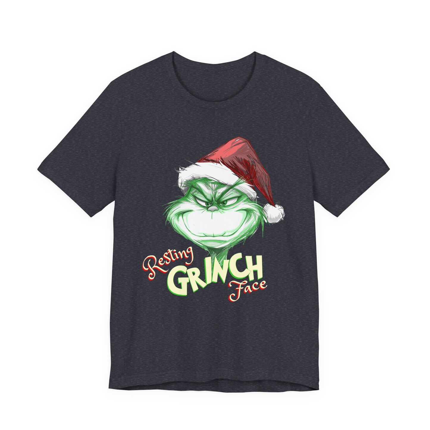 Resting Grinch Face Tee | Witty Christmas Graphic T-Shirt