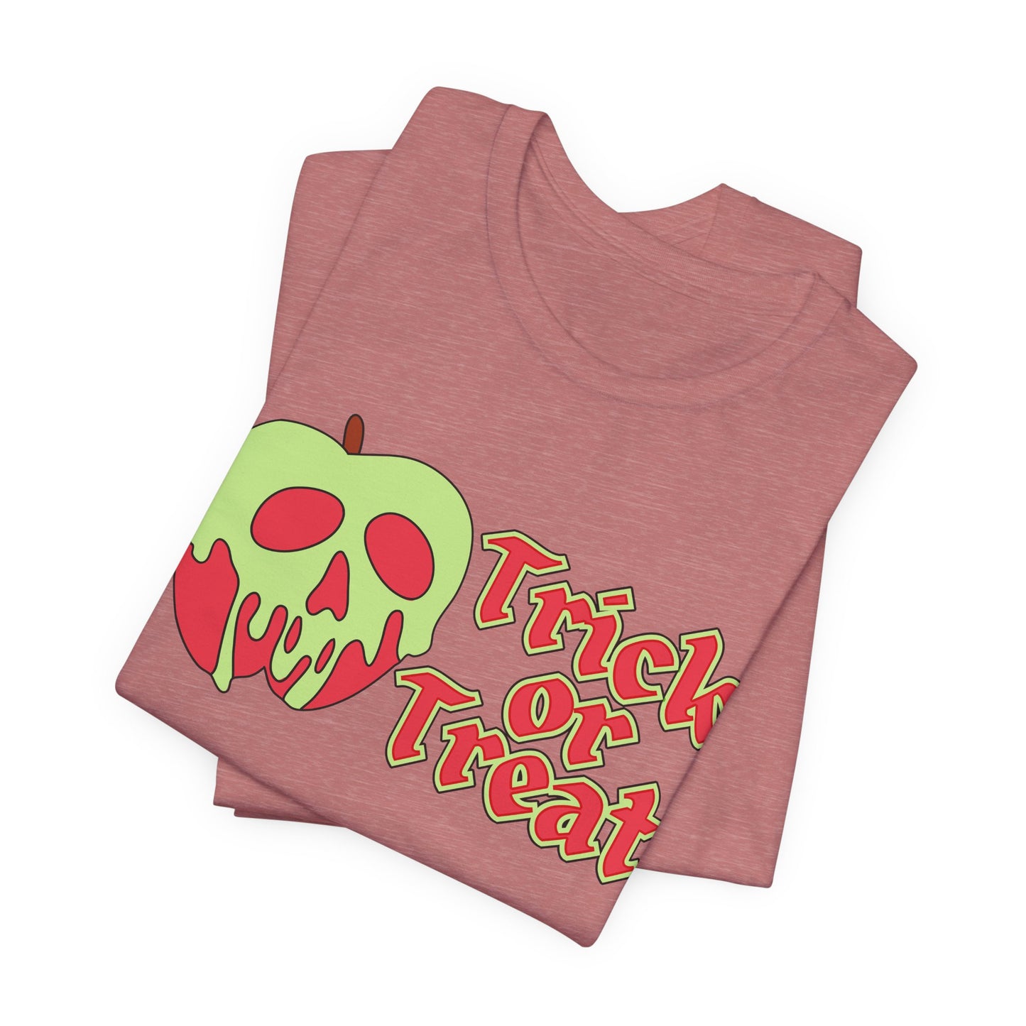 "Trick or Treat" Tee | Halloween Themed Apple Skull Graphic T-Shirt