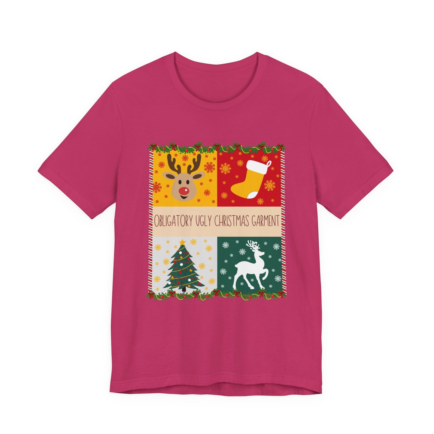 Obligatory Ugly Christmas Garment Tee | Ugly Holiday Graphic T-Shirt