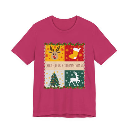 Obligatory Ugly Christmas Garment Tee | Ugly Holiday Graphic T-Shirt