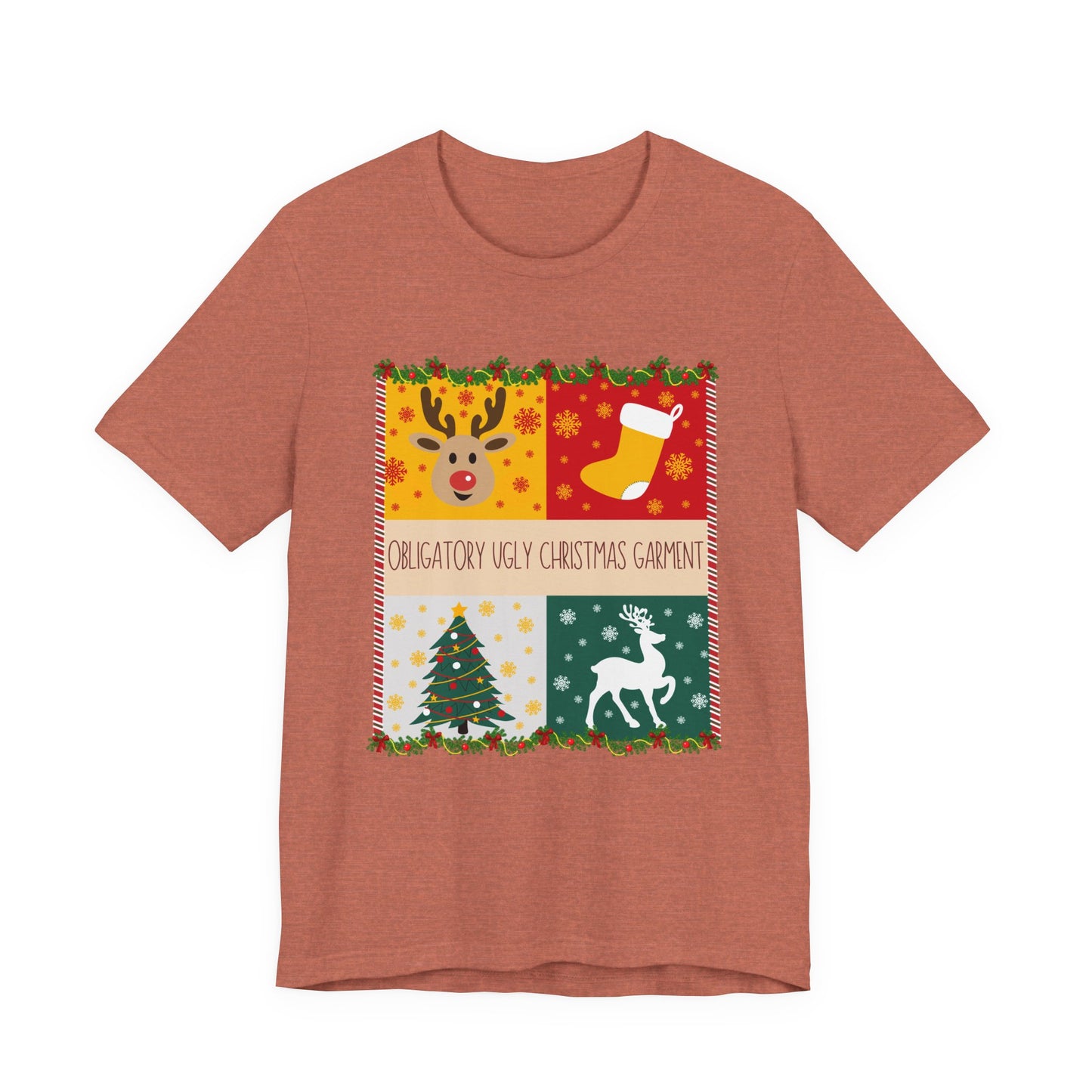 Obligatory Ugly Christmas Garment Tee | Ugly Holiday Graphic T-Shirt