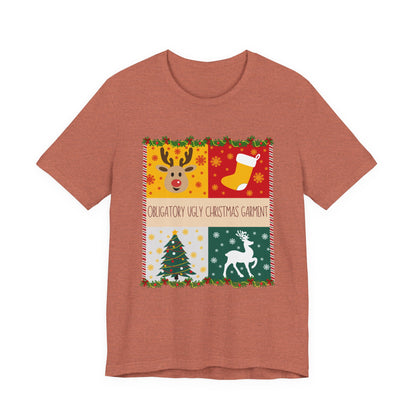 Obligatory Ugly Christmas Garment Tee | Ugly Holiday Graphic T-Shirt