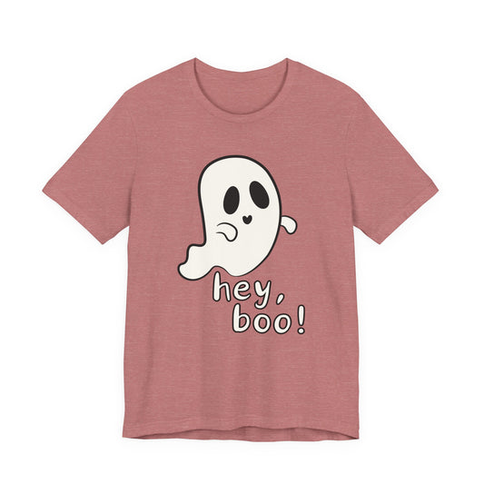 "Hey, Boo!" Ghost Tee | Cute Halloween Graphic T-Shirt