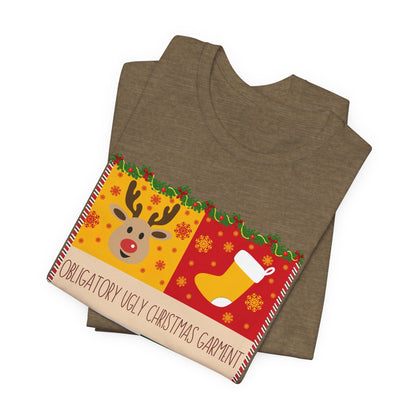 Obligatory Ugly Christmas Garment Tee | Ugly Holiday Graphic T-Shirt