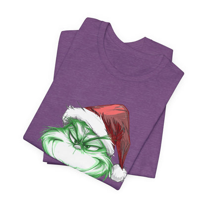 Resting Grinch Face Tee | Witty Christmas Graphic T-Shirt