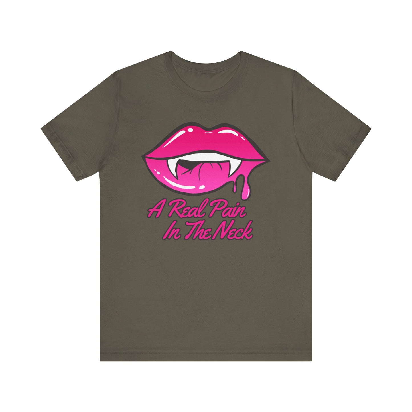 "A Real Pain in the Neck" Tee | Adult Halloween Themed Vampire Graphic T-Shirt
