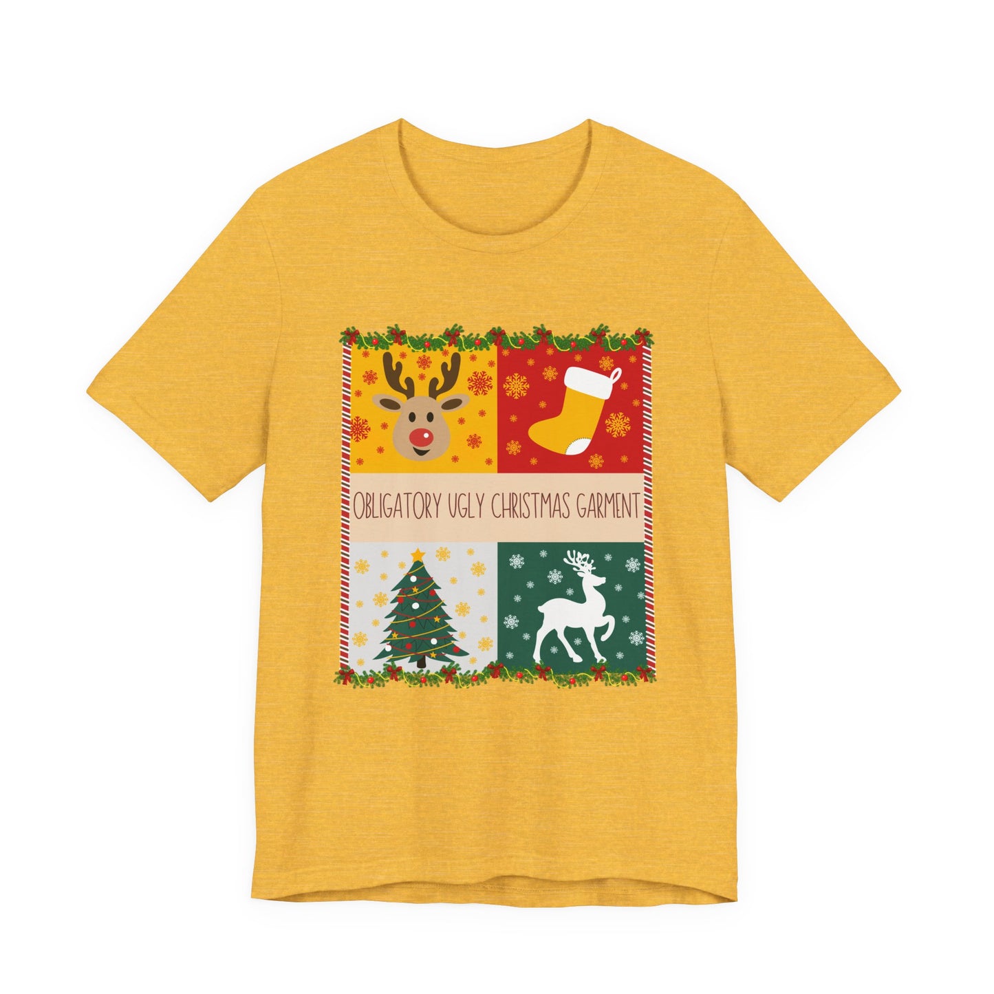 Obligatory Ugly Christmas Garment Tee | Ugly Holiday Graphic T-Shirt