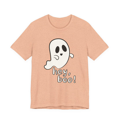 "Hey, Boo!" Ghost Tee | Cute Halloween Graphic T-Shirt