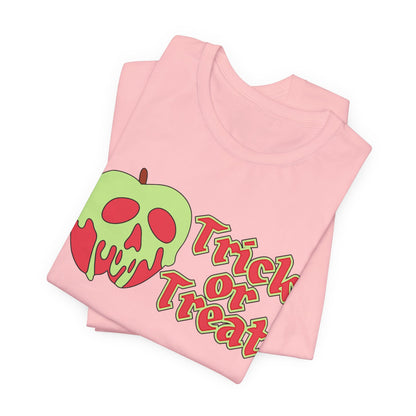 "Trick or Treat" Tee | Halloween Themed Apple Skull Graphic T-Shirt