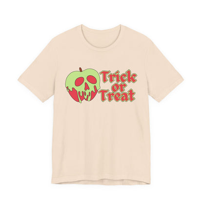 "Trick or Treat" Tee | Halloween Themed Apple Skull Graphic T-Shirt