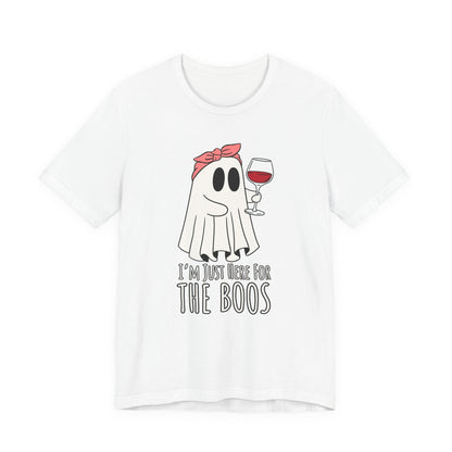 "I'm Just Here for the Boos" Tee | Women's Funny Halloween Graphic T-Shirt