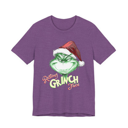 Resting Grinch Face Tee | Witty Christmas Graphic T-Shirt