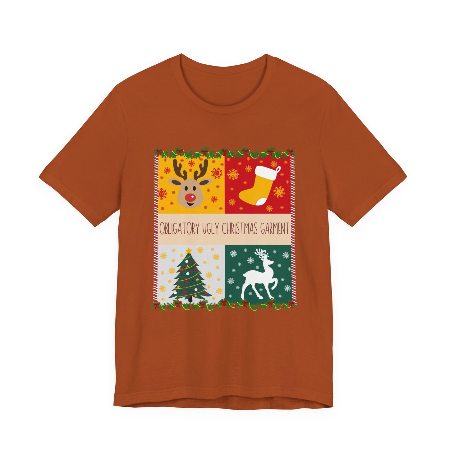 Obligatory Ugly Christmas Garment Tee | Ugly Holiday Graphic T-Shirt