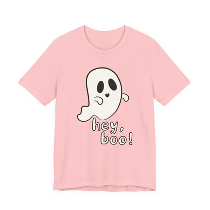 "Hey, Boo!" Ghost Tee | Cute Halloween Graphic T-Shirt