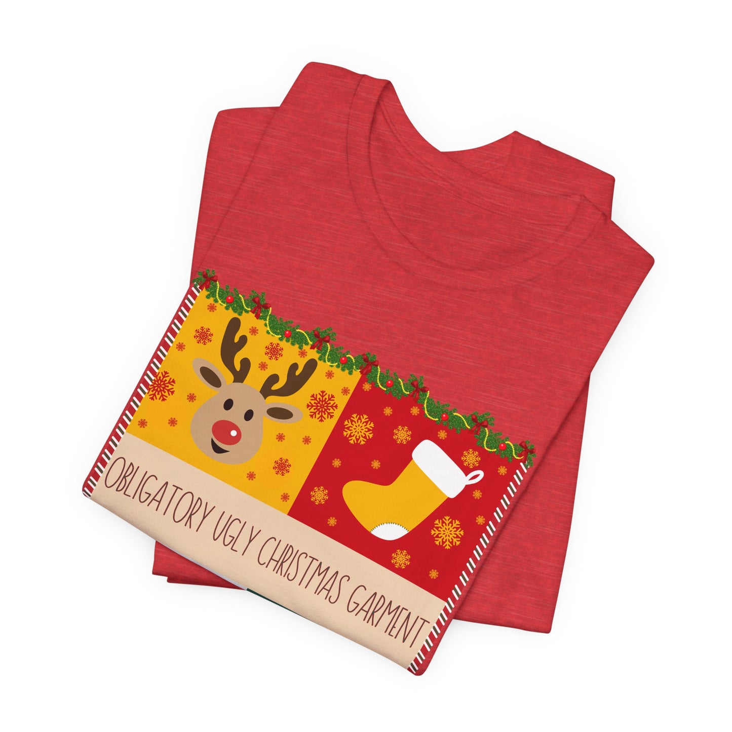 Obligatory Ugly Christmas Garment Tee | Ugly Holiday Graphic T-Shirt
