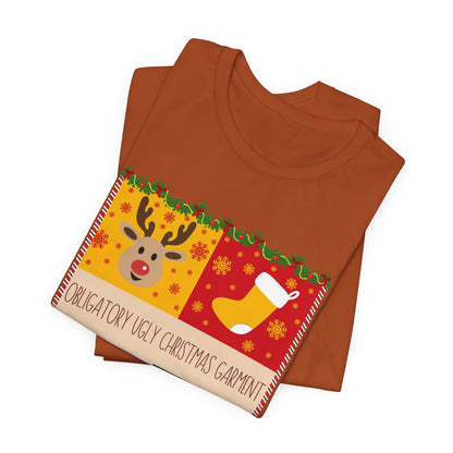 Obligatory Ugly Christmas Garment Tee | Ugly Holiday Graphic T-Shirt