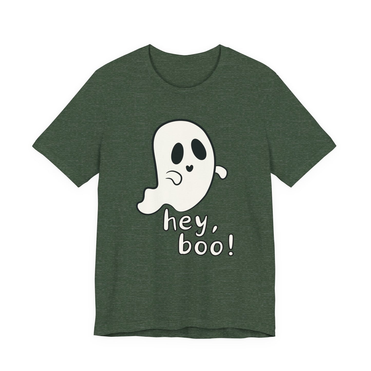 "Hey, Boo!" Ghost Tee | Cute Halloween Graphic T-Shirt