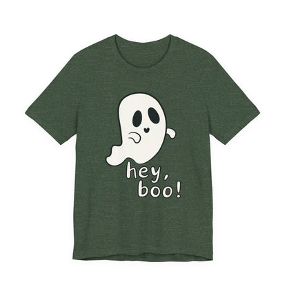 "Hey, Boo!" Ghost Tee | Cute Halloween Graphic T-Shirt