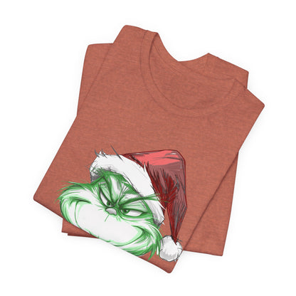 Resting Grinch Face Tee | Witty Christmas Graphic T-Shirt