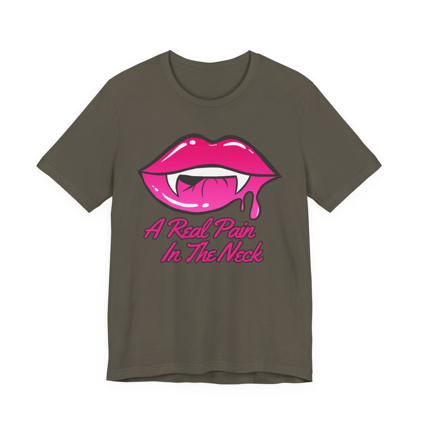 "A Real Pain in the Neck" Tee | Adult Halloween Themed Vampire Graphic T-Shirt