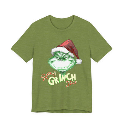 Resting Grinch Face Tee | Witty Christmas Graphic T-Shirt