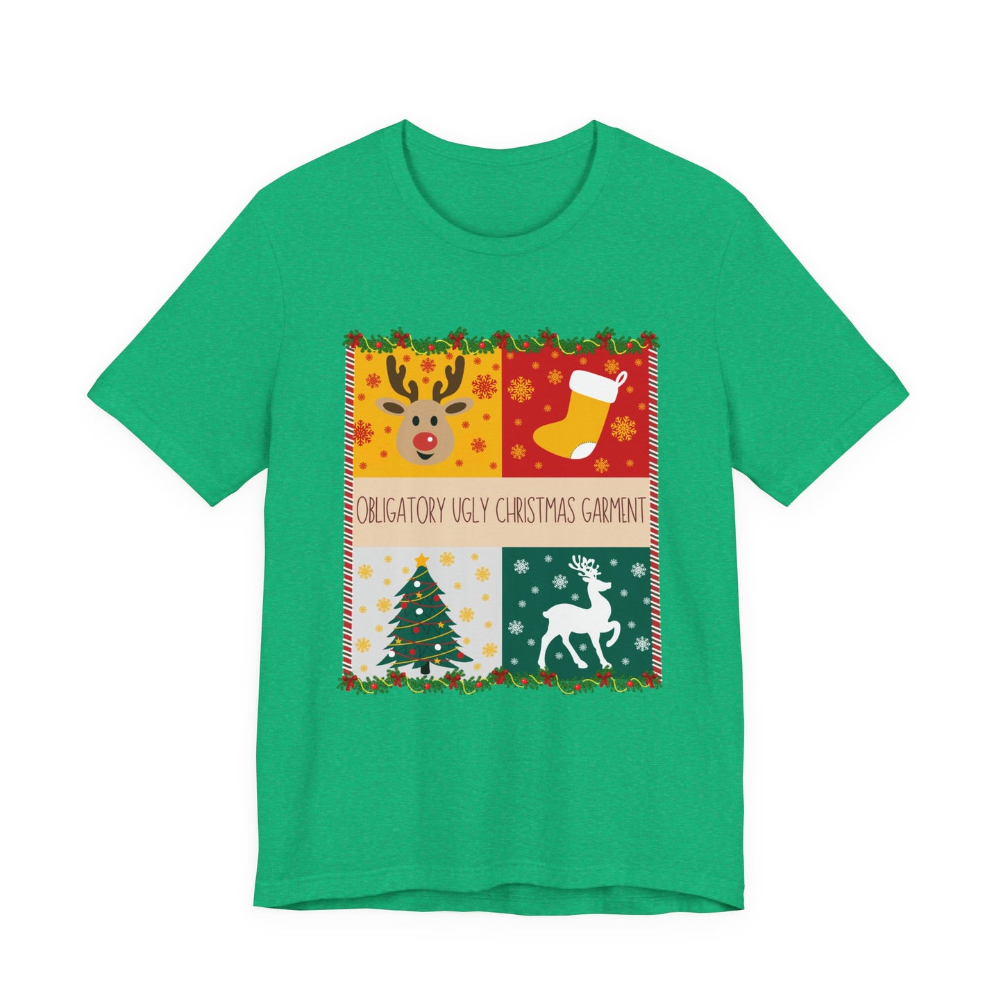 Obligatory Ugly Christmas Garment Tee | Ugly Holiday Graphic T-Shirt