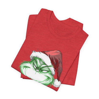 Resting Grinch Face Tee | Witty Christmas Graphic T-Shirt
