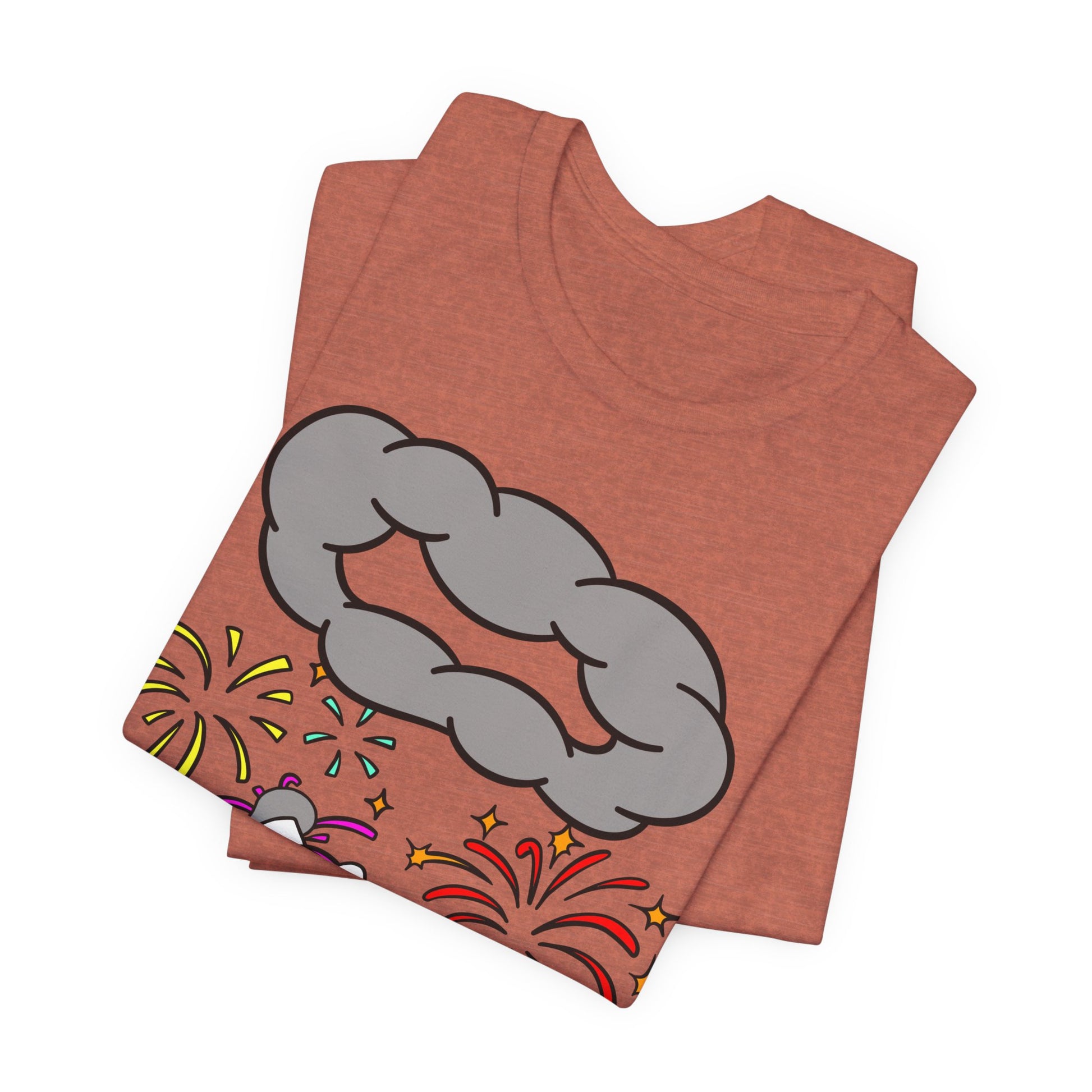 Alien Tourist T-Shirt in Heather Clay, Folded View - Cryptid Collection