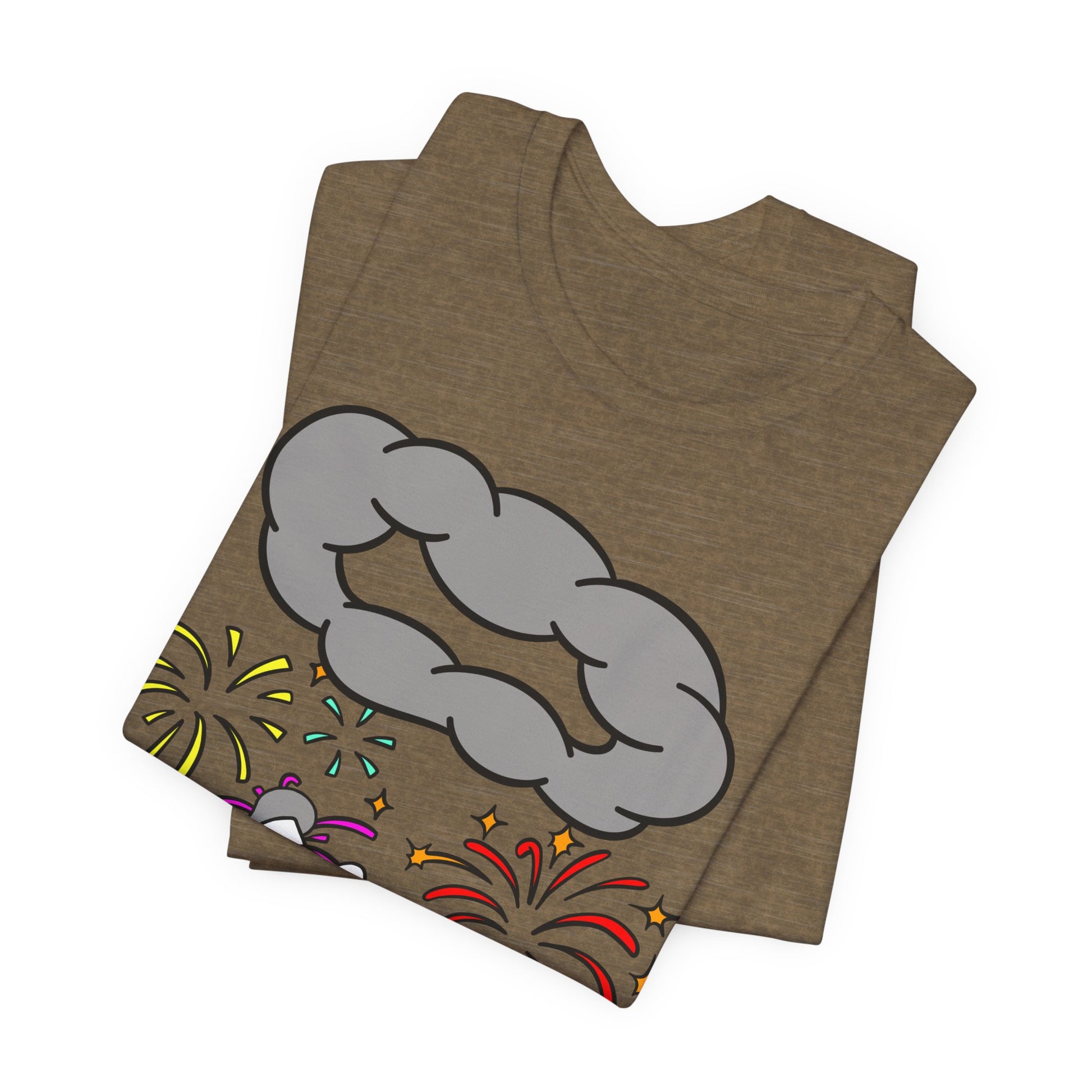 Alien Tourist T-Shirt in Heather Olive, Folded View - Cryptid Collection