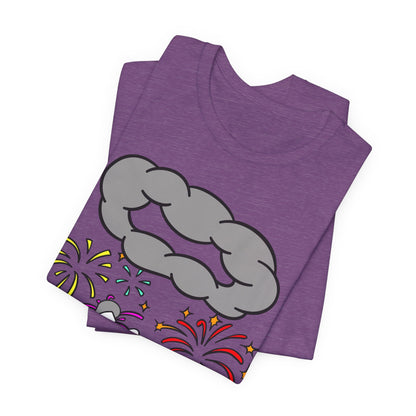 Alien Tourist T-Shirt in Heather Team Purple, Folded View - Cryptid Collection