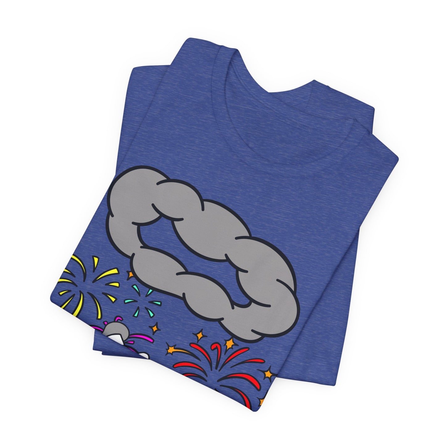 Alien Tourist T-Shirt in Heather True Royal, Folded View - Cryptid Collection