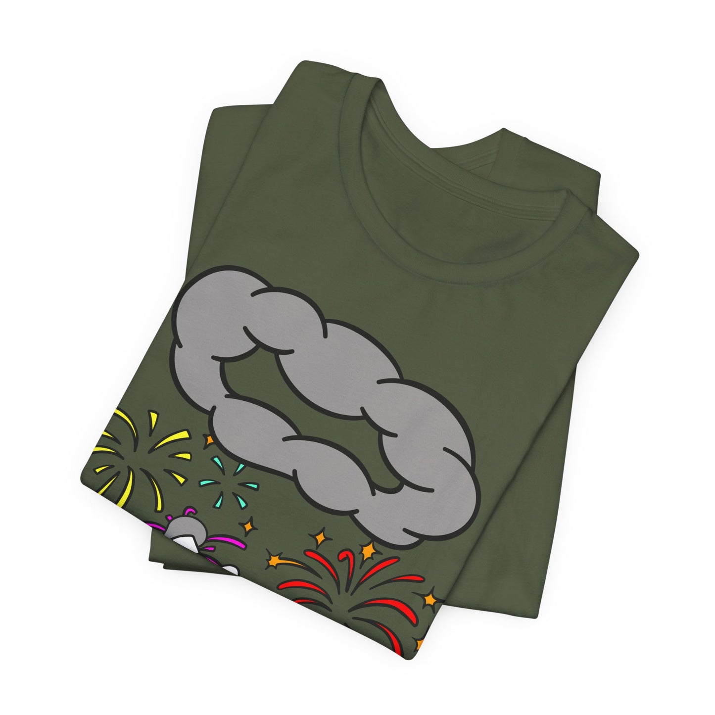 Alien Tourist T-Shirt in Military Green, Folded View - Cryptid Collection