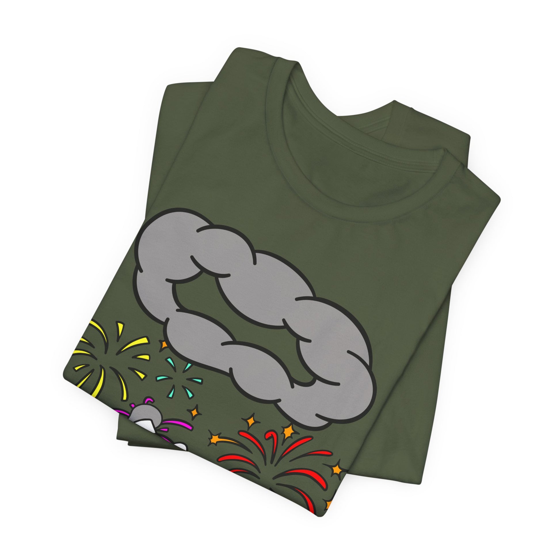 Alien Tourist T-Shirt in Military Green, Folded View - Cryptid Collection