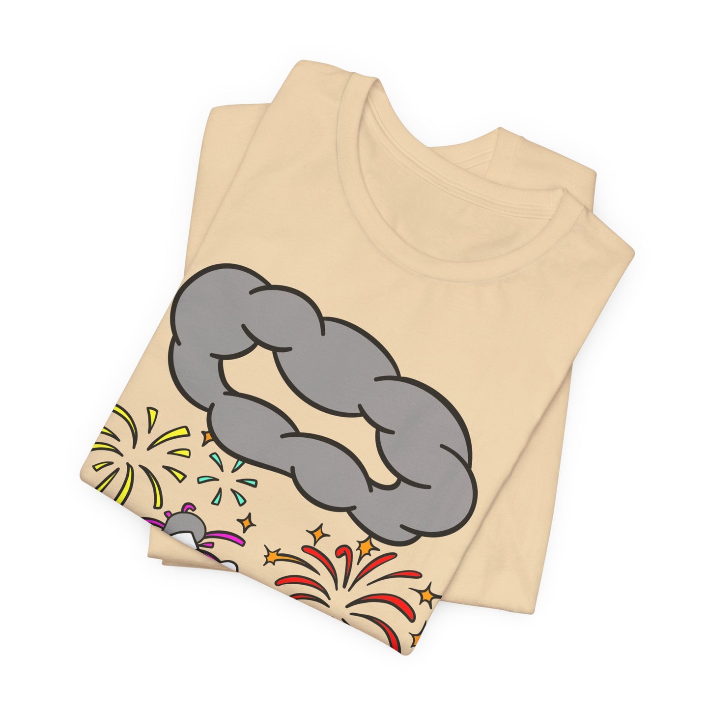 Alien Tourist T-Shirt in Soft Cream, Folded View - Cryptid Collection
