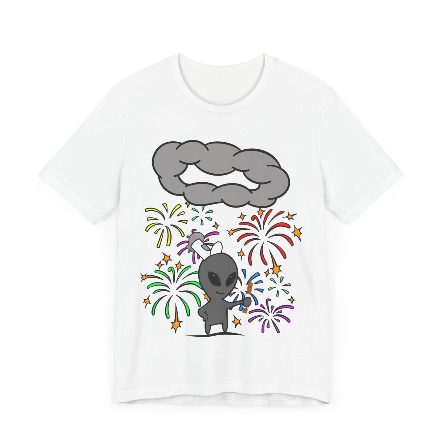 Alien Tourist T-Shirt in White, Front View - Cryptid Collection
